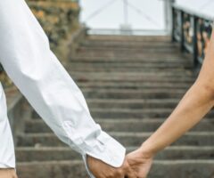 couple holding hands