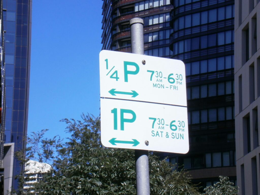 parking sign in daylight