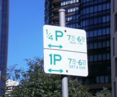 parking sign in daylight